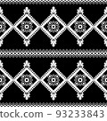Fabric pattern. Black and white textile, vector seamless pattern 93233843