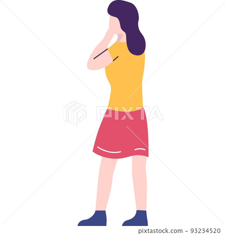 Shocked stressed woman character flat vector icon Shocked stressed woman character flat vector icon 93234520