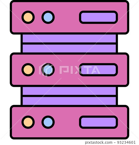 Flat vector server icon big database cloud storage Flat vector server icon big database cloud storage 93234601