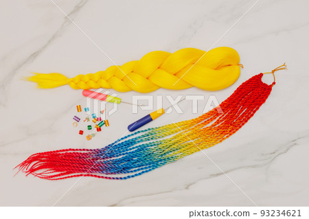 braided afro braids dreadlocks kanekalon pigtails hair with jewelry bijouterie decoration top view braided afro braids dreadlocks kanekalon pigtails hair with jewelry bijouterie decoration top view 93234621