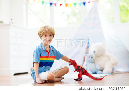 Kids room with teepee tent. Child bedroom. 93235011