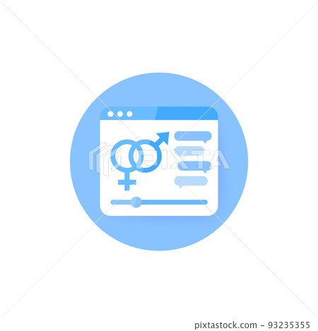 Sex education vector icon, online seminar or video 93235355