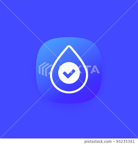 water drop icon and a check mark, vector-插圖素材 [93235381] - PIXTA圖庫