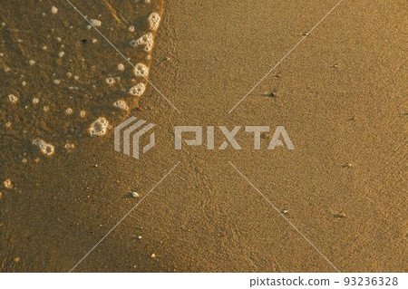Clear sea water, wave and sand beach. Text space. Clear sea water, wave and sand beach. Text space. 93236328