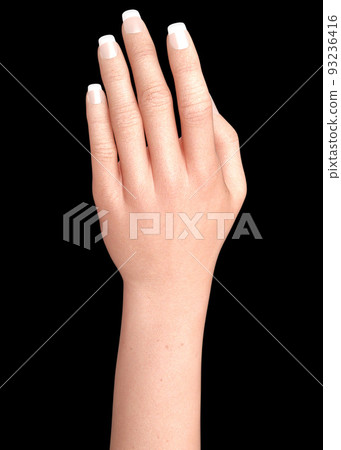 3D Hand with long square nails 93236416