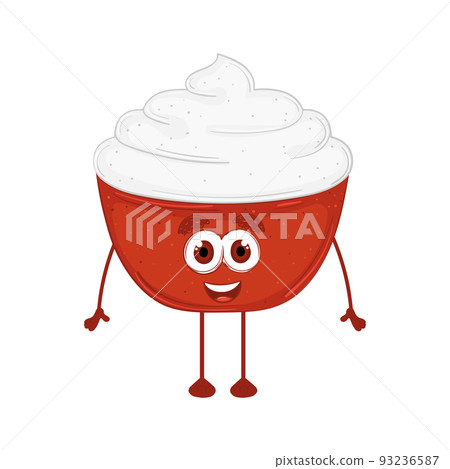 Happy whipped cream cartoon kawaii Vector Happy whipped cream cartoon kawaii Vector 93236587