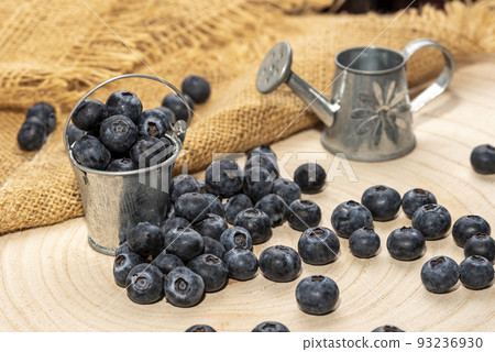 Freshly picked blueberries in wooden bowl. Bilberry on wooden Background. Blueberry antioxidant. Concept for healthy eating and nutrition Freshly picked blueberries in wooden bowl. Bilberry on wooden Background. Blueberry antioxidant. Concept for healthy eating and nutrition 93236930