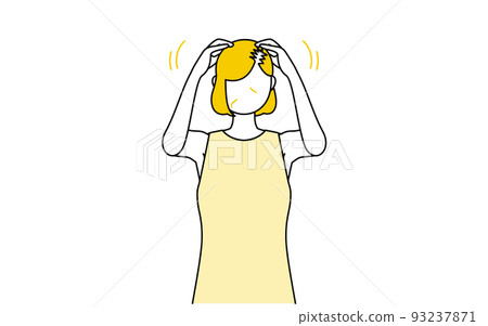 Women's AGA, thinning hair, women who massage scalp to improve hair loss 93237871