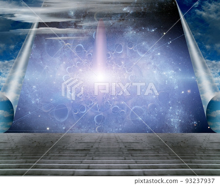 Spacecraft behind the sky curtains 93237937