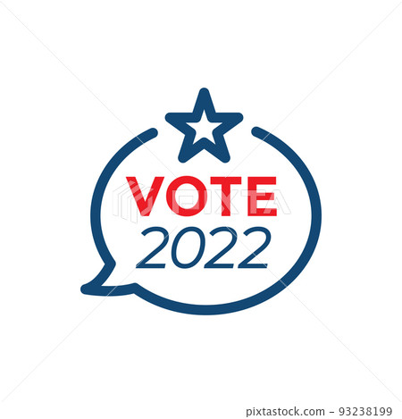 2022 Midterm Elections Design w Red White and Blue Vote Icon 93238199