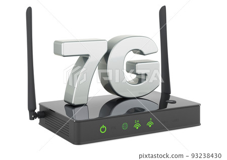 7G router, concept. 3D rendering 7G router, concept. 3D rendering 93238430