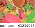 Macarons falling down. 93239048