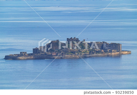 Nagasaki / Gunkanjima (Hashima) Distant view from Gongenyama Observation Park (photographed with a super-telephoto lens) 93239850
