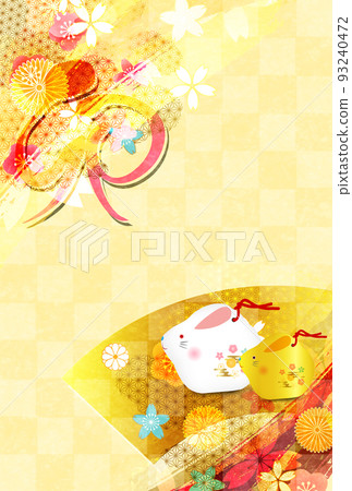 Rabbit New Year's card zodiac background Rabbit New Year's card zodiac background 93240472