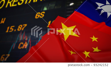 The china and Taiwan flag for business concept 3d rendering The china and Taiwan flag for business concept 3d rendering 93242152