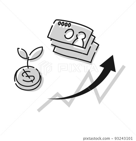 Increasing Line Graph Money Sharply Rising Line Graph With Coin