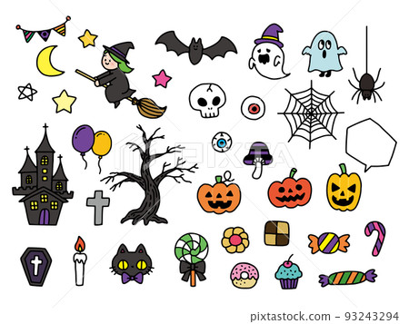 Halloween various illustration set 93243294