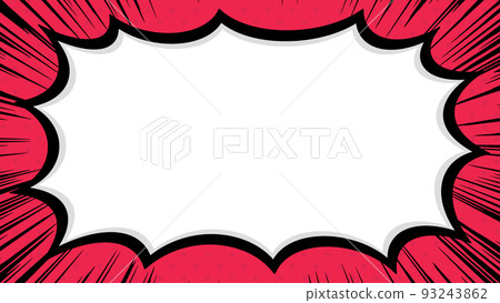 Black concentration lines and shouting balloons to announce with emphasis Wide frame red background Black concentration lines and shouting balloons to announce with emphasis Wide frame red background 93243862