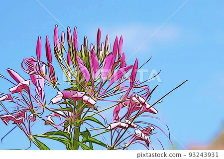 柔和的色調“藍天和藍天和藍天”插圖圖像 93243931