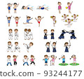 Boys and girls playing sports set 93244177