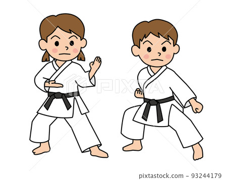 男孩女孩做空手道 93244179