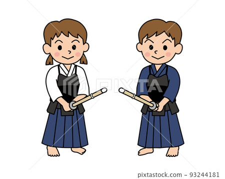 劍道服的男孩和女孩 劍道服的男孩和女孩 93244181