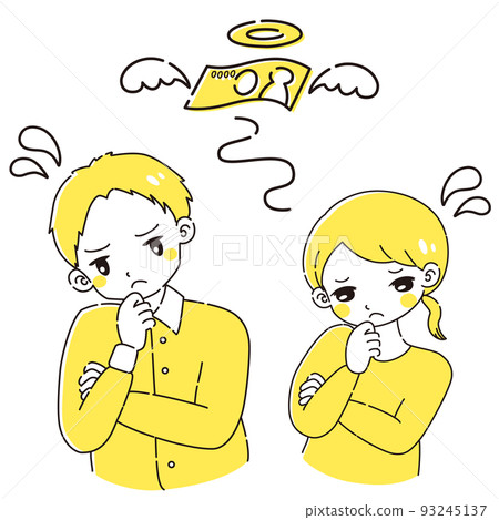 Men and women worried about money Men and women worried about money 93245137