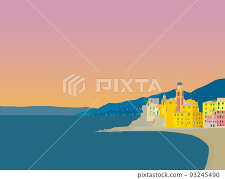 卡莫利卡莫利利古里亞意大利晚上視圖 93245490