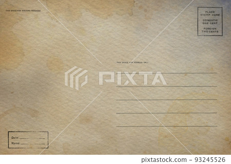 Backside of old postcard with dirty stains Backside of old postcard with dirty stains 93245526