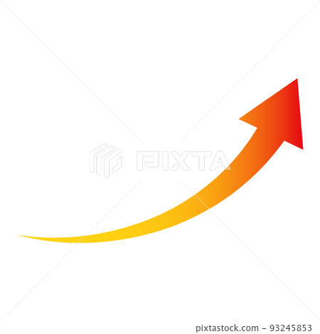 Arrow (rising image) red gradation - Stock Illustration [93245853] - PIXTA