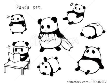 Flappy panda illustration 93246367