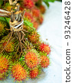 Rambutan fruit on wooden background 93246428