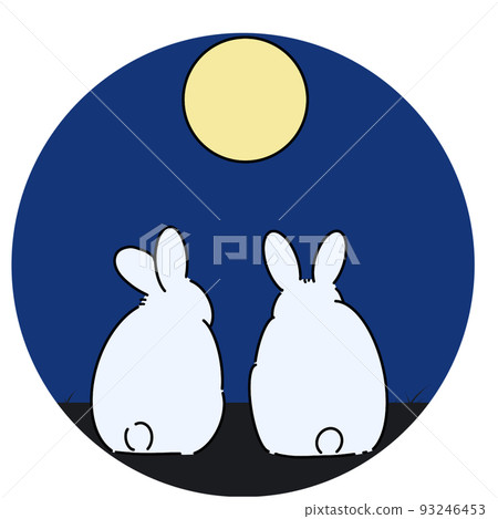 A rabbit looking at the clear moon No shadow A rabbit looking at the clear moon No shadow 93246453