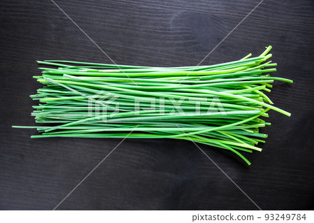 Bunch of chives isolated on black Bunch of chives isolated on black 93249784
