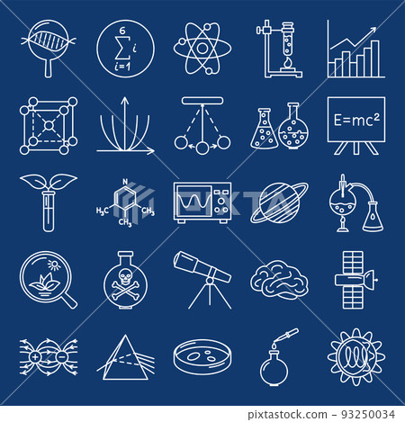 Science icon set in thin line style Science icon set in thin line style 93250034