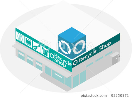 Isometric thrift shop building 93250571