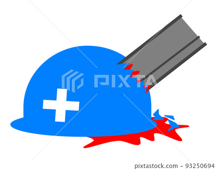 Fatal accident at construction site when material hit worker's helmet 93250694