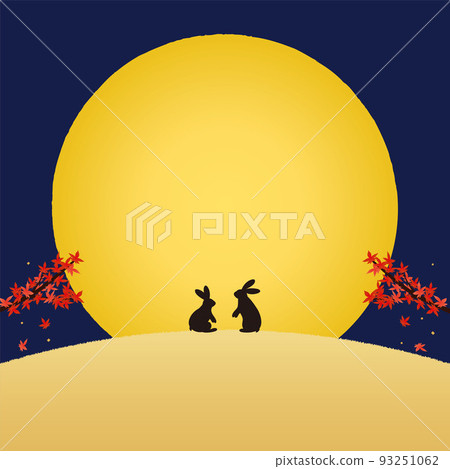 Autumn material 2022 (autumn leaves and rabbit) 1-2 vector 93251062