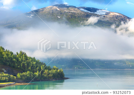 Norway fjord and summer mountains landscape Norway fjord and summer mountains landscape 93252073