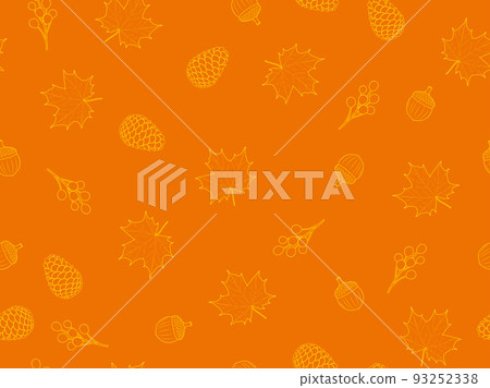 Golden mockup contoured autumn fall seamless background vector illustration 93252338