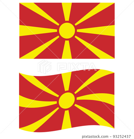 Flag of North Macedonia. North Macedonia national flag. North Macedonia waving flag. flat style. Flag of North Macedonia. North Macedonia national flag. North Macedonia waving flag. flat style. 93252437