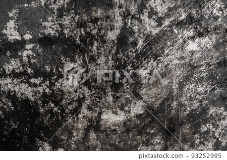 Black and white old grunge scratched metal surface steel background damaged outdated texture obsolete shabby 93252995