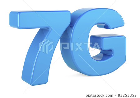 7G blue logotype, 3D rendering 7G blue logotype, 3D rendering 93253352