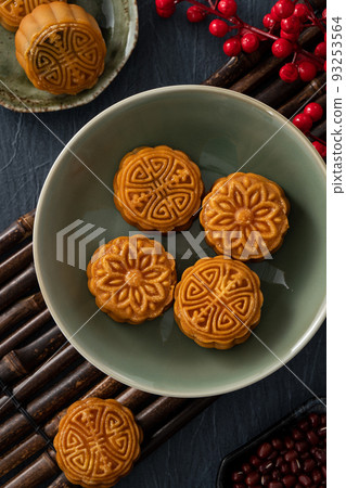 中秋節 月餅 節日 頂視 Mid-Autumn Festival Moon cake げっぺい 93253564
