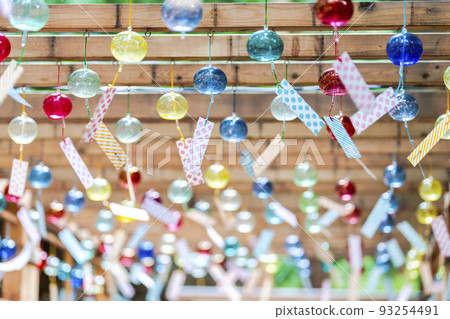 Summer scenery of Kumano Shrine (Kumano Taisha) Wind chime decoration "Kanade" Nanyo City, Yamagata Prefecture 93254491