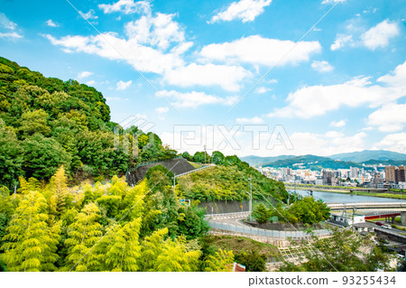 This is the urban landscape along the Ota River drainage channel from the vicinity of the hill (Ryuo Park) in the western part of Hiroshima City. You can see the direction of Ushida Kandayama. This is the urban landscape along the Ota River drainage channel from the vicinity of the hill (Ryuo Park) in the western part of Hiroshima City. You can see the direction of Ushida Kandayama. 93255434