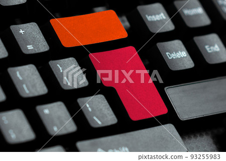 Computer Keyboard And Symbol.Information Medium For Communication.Laptop Keyboard For Typing New Ideas And Planning Development.Technological Equipment Accessing Internet 93255983