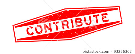 Grunge red contribute word hexagon rubber seal stamp on white background Grunge red contribute word hexagon rubber seal stamp on white background 93256362