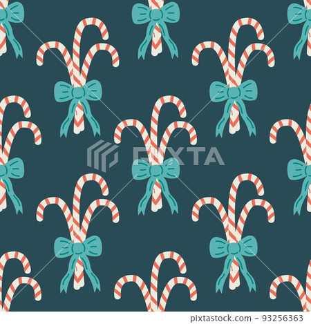 Seamless candy cane pattern. Flat vector illustration Seamless candy cane pattern. Flat vector illustration 93256363