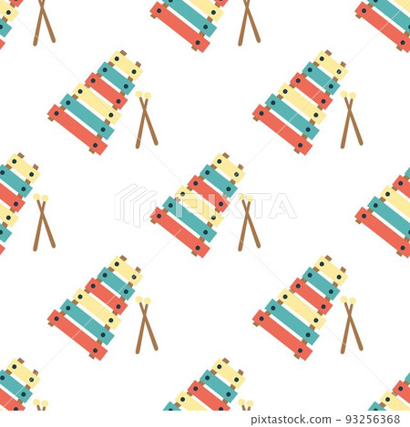 Seamless pattern with xylophone. Flat vector illustration Seamless pattern with xylophone. Flat vector illustration 93256368